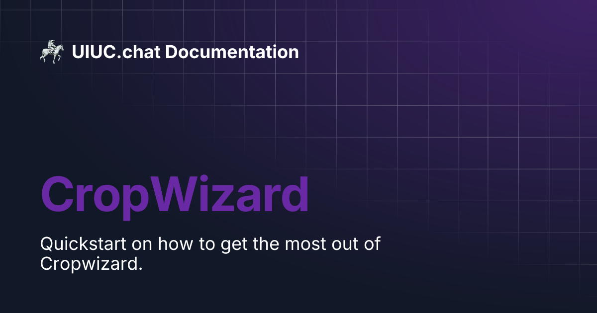 CropWizard | UIUC.chat Documentation